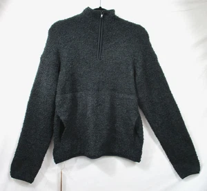 -Nuovo con etichette SKIMS accogliente unisex mezza zip pullover maglione sherpa colore onice taglia XXS/XS - Foto 1 di 3