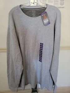 NWT Member's Mark Men's Waffle Long Sleeve Thermal Crew Top Grey Heather XXL - Picture 1 of 2