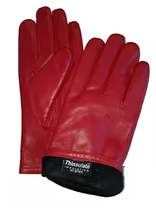 Damen Echtleder Thinsulate Handschuhe, XL, rot - Bild 1 von 4