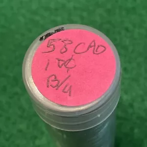 1958 Canada Silver Ten Cents Original Gem BU Roll of 50 Coins - Picture 1 of 17