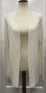 Coldwater Creek Womens White Open Front Sz Large Sweater - Picture 1 of 4