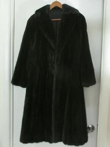 Stunning Gartenhaus Dark Mahogany Mink Fur Coat Embroidered Lining - Picture 1 of 12