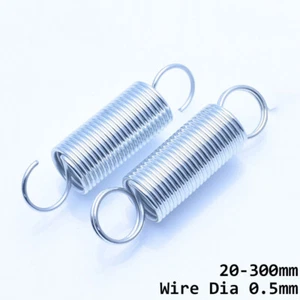 Hook Extension Springs Wire Dia 0.5mm Galvanised Spring Steel Tension Expansion - Picture 1 of 5