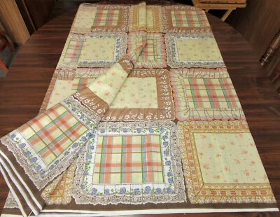 Lenço Vintage Corte e Costura Painel 32 Lenço 10" X 12" HTF Fora de Estampa - Imagem 1 de 4