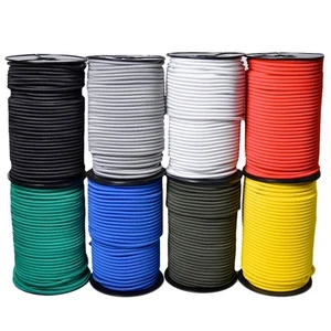 ELASTIC BUNGEE ROPE SHOCK CORD TIE DOWN 3MM 4MM 5MM 6MM 8MM 10MM VARIOUS COLOURS - Picture 1 of 9