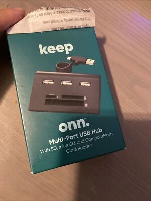 Keep Onn Multi-Port USB Hub with SD, microSD and CompactFlash Card Reader - Image 1 of 2