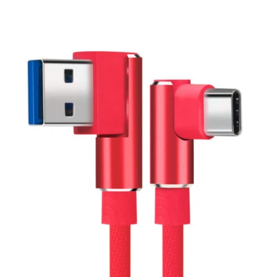 3/6/10Ft Type C Charger Cable 90 Degree USB C Charging Cord For Samsung S10 S9/8 - Image 1 of 4