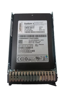 Lenovo 480GB SSD SATA 6gb 2.5" 00YC395 00YC399 MZ-7LM4800 with Caddy - Image 1 of 3