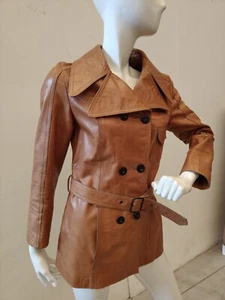 TRENCH/JACKE DAMEN ECHT LEDER VINTAGE - Bild 1 von 15