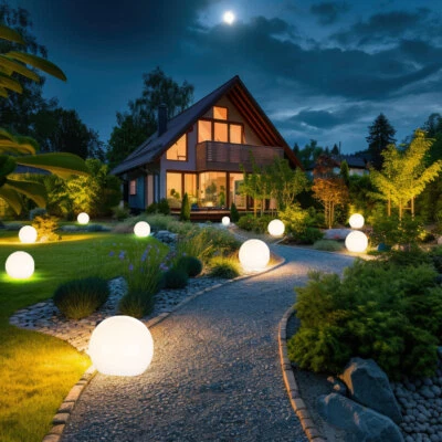 Kugellampe Solarleuchte Außenleuchte LED Erdspieß weiß Garten Wegelampe 10er Set - Bild 1 von 4