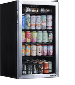 Beverage Refrigerator Cooler - 126 Cans Free Standing with Right Hinge Glass Doo - Picture 1 of 12