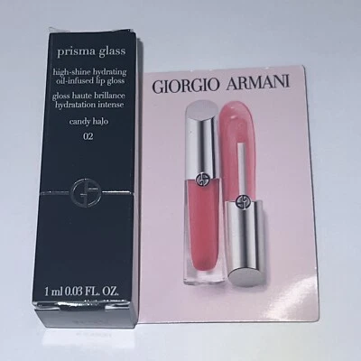 Giorgio Armani Prisma Glass Lip Gloss In #02 Candy Halo 1ml Mini Size New In Box - Image 1 of 4