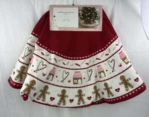Cupcakes & Cashmere Tree Skirt Gingerbread Cookies & Houses Candy Treats 52 in - Picture 1 of 7