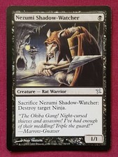 Magic The Gathering BETRAYERS OF KAMIGAWA NEZUMI SHADOW-WATCHER black card MTG
