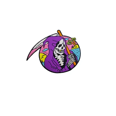 Death Patch Reaper Skull Beach Color Heat Adhesive Clothes Iron Skull beach - Image 1 of 2