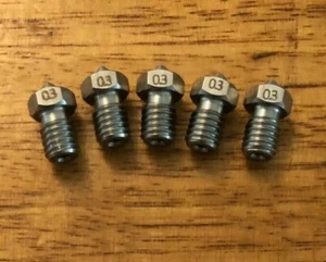 E3D V6 Stainless Steel Nozzle-M6 0.2,0.25,0.3,0.4,0.5,0.8 Pack of 5,3D Printer - Picture 1 of 10