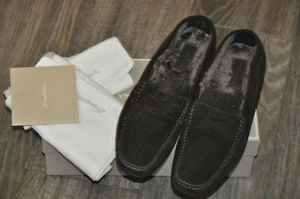 Authentische neue Santoni Driving braune Wildleder-Mokassins für Herren, Größe UK10/US11 - Bild 1 von 11