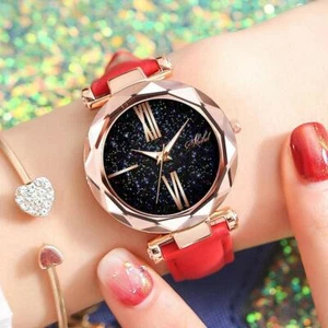 USA DEALS NOW Round Dial Analog Display Quartz Watch PU Leather Strap BLACK ONLY - Picture 1 of 4