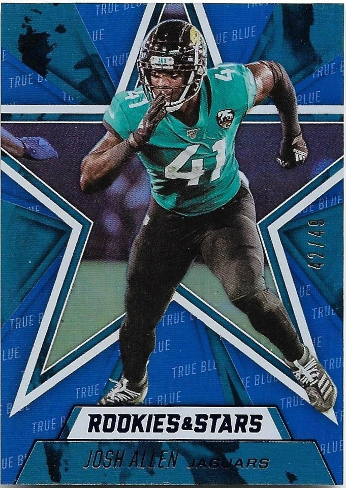 2020 PANINI ROOKIES & STARS TRUE BLUE PARALLEL #33 JOSH ALLEN 42/49 - Image 1 of 1