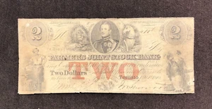 BANKNOTE FARMER'S JOINT STOCK BANK 1849 $ 2 ZWEI DOLLAR KANADA TORONTO - Bild 1 von 8