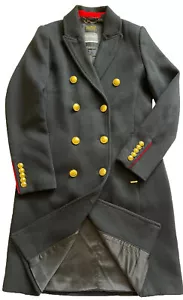 Superdray Black/Dark Navy Military Style Coat Size 8 - Picture 1 of 9