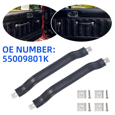 2x Interior Door Handle Strap Interior Kit Black For Jeep Wrangler YJ 1987-1995 Foto 1 de 4