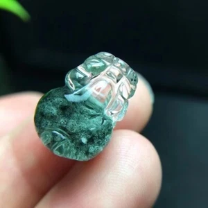 Ciondolo pixiu donna cristallo sferico quarzo fantasma verde naturale originale - Foto 1 di 5