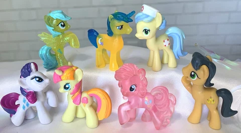 My Little Pony G4 FiM blind bag mini figure lot Sunshower Sweet Cream Scoops + Cover