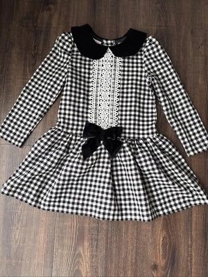 Vestido de fiesta de té Bonnie Jean New York de colección para niñas, negro/blanco vestido de vacaciones, 3T Foto 1 de 4