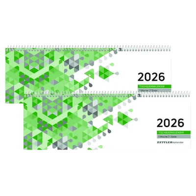 2x ZETTLER Querkalender Tischkalender Wochenkalender 2026 Kalender 1 Woche