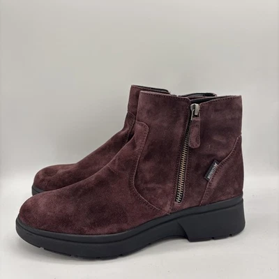Mephisto Doucia Boots Womens Size 8.5 Burgundy Suede Ankle Side Zip Air Jet - Image 1 of 4