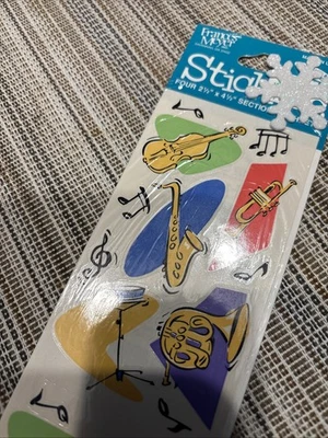 🌲FMI Frances Meyer Music Stickers, Sax, Violin, Notes, Drums, French Horn, $2 - Image 1 of 4