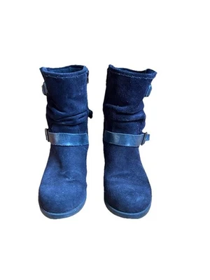 Eric Michael Portugal Venice Boot Botas Moto Gamuza Azul EE. UU. 7/UE 38 Comodidad Foto 1 de 4