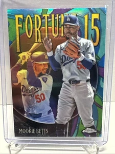 2025 Topps Chrome Mookie Betts Fortune 15 Los Angeles Dodgers - Picture 1 of 2