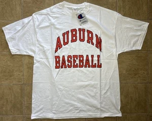 Vintage Auburn Tigers Baseball Mens 2XL White Champion T-Shirt Y2K - NEW - Picture 1 of 10