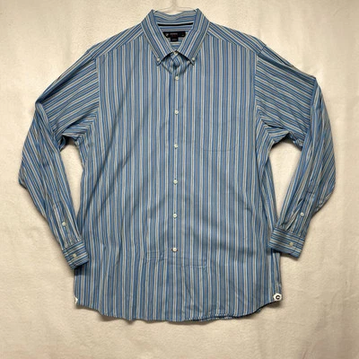 Camisa Cremieux Classics Para Hombre Grande Azul Rayas Abotonada Algodón Foto 1 de 4