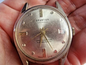 Vintage Spartan Mechanical Men’s Calendar 17J Watch 42mm x 34m Spares or Repair - Picture 1 of 18