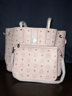 MCM Woman Pink Tote Bag Mediun With Pounch. ( pounch Zipper A Bit Broken) - Image 1 of 4