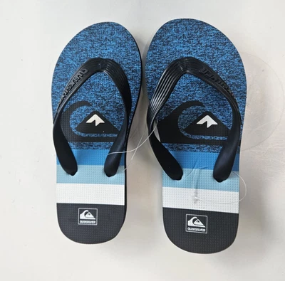 Sandalias chanclas Quiksilver para niños pequeños 13 jóvenes negras azules Java Foto 1 de 3