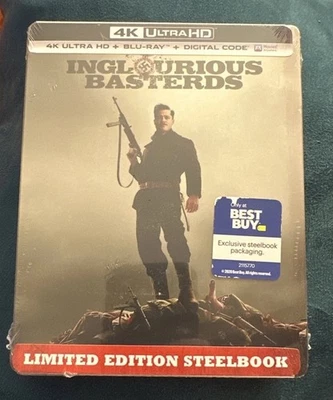Inglourious Basterds Bastards Best Buy Steelbook 4K UHD + Blu-ray SHIPS IN A BOX Foto 1 de 3