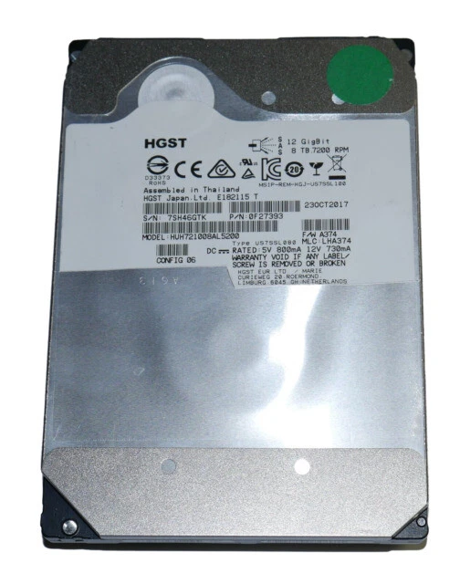 HGST HUH721008AL5200 Ultrastar SAS 8TB 7200RPM Internal Hard Drive - Image 1 of 1
