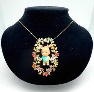 Schöne Michal Negrin Halskette mit bunten Anhänger Kristallen #54# - Bild 1 von 11