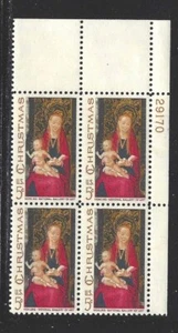 US Scott #1336 5¢ Madonna and Child, plate block PB4 MNH - 1967 - Picture 1 of 1