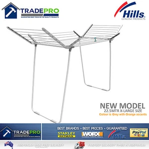 Hills Clothes Line Airer Premium 4 Wing 22.5Mtr Expanding Portable Drying Rack - Picture 1 of 4