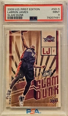 2009 Upper Deck First Edition #SD-5 LEBRON JAMES Slam Dunk PSA 9 Cavaliers🏀🐐 - Image 1 of 2