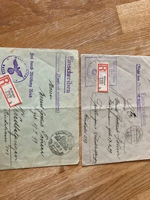 Germany 1938/1938 Reich period 2 superb covers Balingen wurttemberg registered - Image 1 of 4