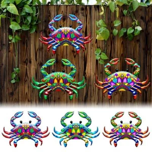 Home Decoration Metal Crab Ornament Garden Craft Iron Art Wall Hanging - Picture 1 of 16