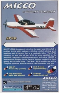 2001 Micco SP20 Aircraft ad 5/7/2023d - Picture 1 of 1
