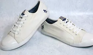 Herren Original Penguin Mick OP100782M Herren Weiß Canvas Größe 13 Sneaker Schuhe - Bild 1 von 11