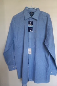 NEW Stafford Travel Easy-Care Broadcloth Men's Dress Shirt Size 17.5 Stretch - Picture 1 of 4